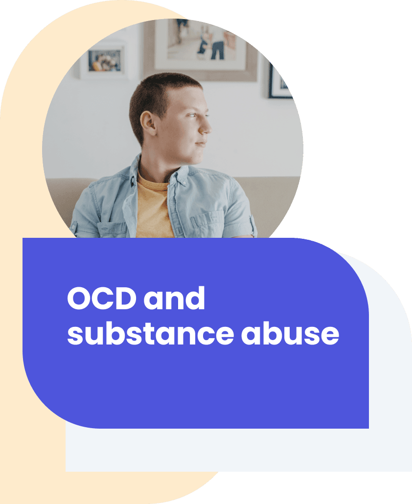 A man with the words 'OCD and Substance Abuse' overlayed.