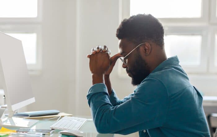 Person sitting at desk.